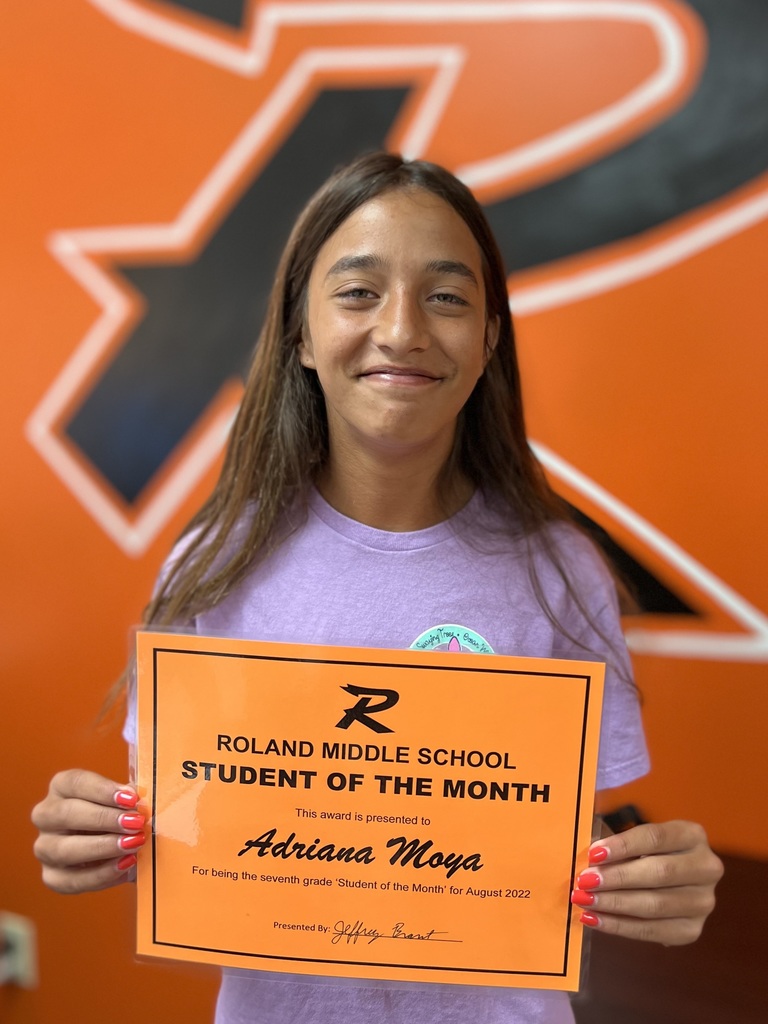 Adriana Moya 7th grade student of the month
