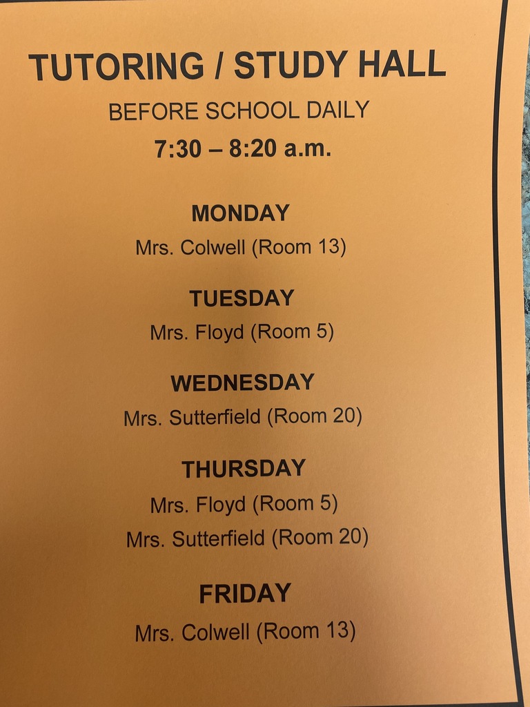 Roland middle school tutoring schedule